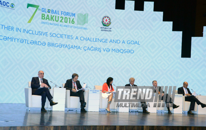 7th Global Forum of UN Alliance of Civilizations in Baku. Azerbaijan, Baku, 26 apr. 2016